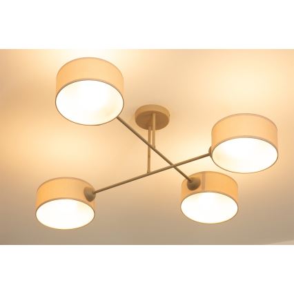 Brilagi - Pinnalle asennettava kattokruunu VIRGO 4xE14/40W/230V kerma/kulta