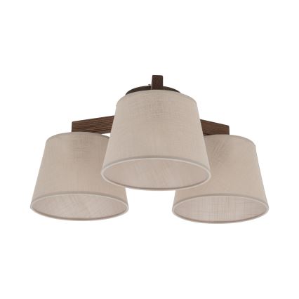 Brilagi - Pinnalle asennettava kattovalaisin LATTE 3xE27/15W/230V mänty/beige