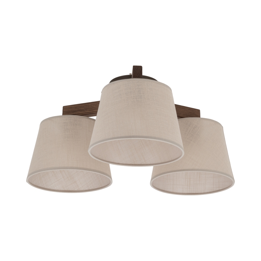 Brilagi - Pinnalle asennettava kattovalaisin LATTE 3xE27/15W/230V mänty/beige
