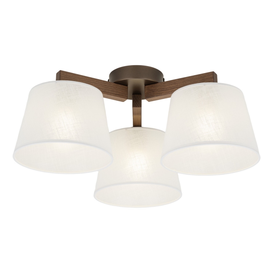 Brilagi - Pinnalle asennettava kattovalaisin LATTE 3xE27/15W/230V mänty/valkoinen