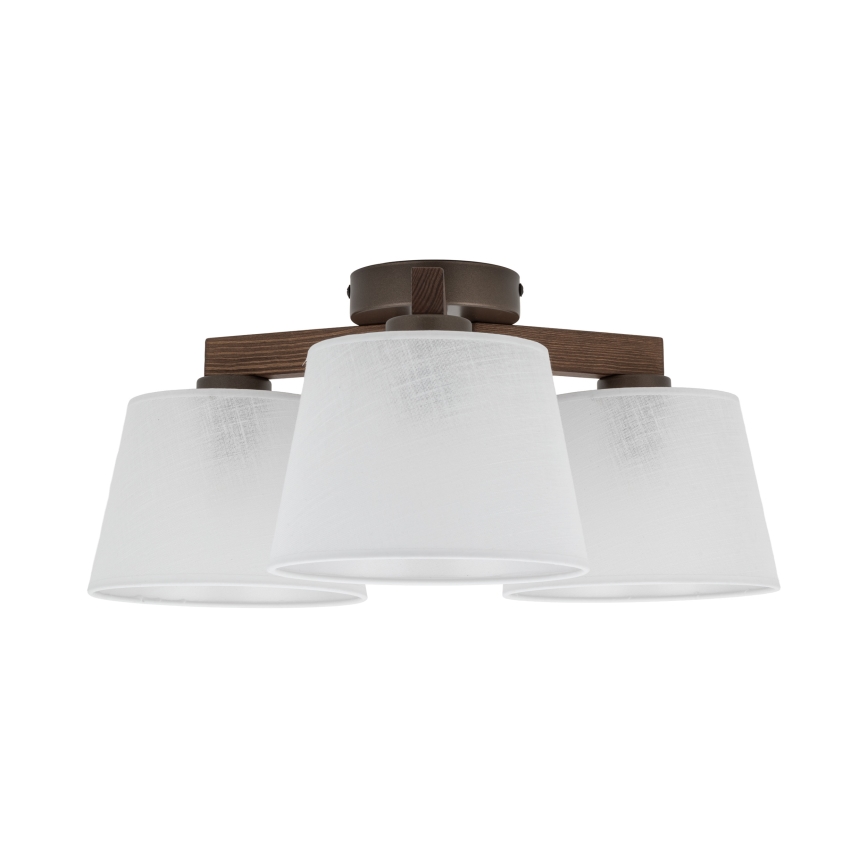 Brilagi - Pinnalle asennettava kattovalaisin LATTE 3xE27/15W/230V mänty/valkoinen