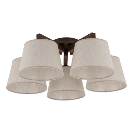 Brilagi - Pinnalle asennettava kattovalaisin LATTE 5xE27/15W/230V mänty/kerma