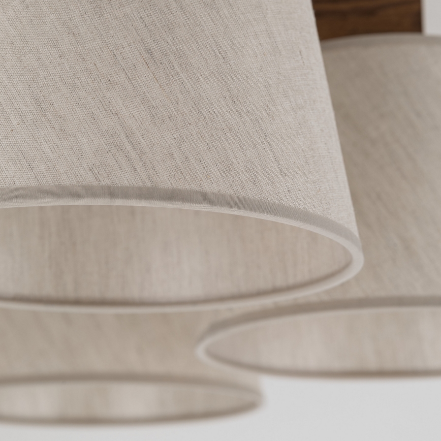 Brilagi - Pinnalle asennettava kattovalaisin LATTE 5xE27/15W/230V mänty/kerma