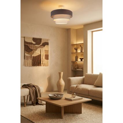Brilagi - Pinnalle asennettava kattovalaisin LUNETA 1xE27/60W/230V Ø 40 cm harmaa/kerma/valkoinen