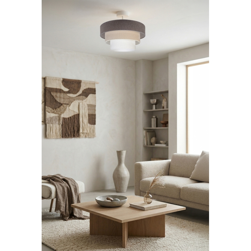 Brilagi - Pinnalle asennettava kattovalaisin LUNETA 1xE27/60W/230V Ø 40 cm harmaa/kerma/valkoinen
