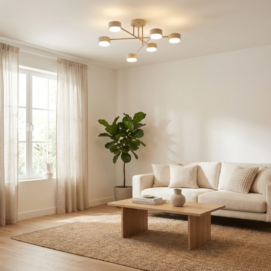Brilagi - Pinnalle asennettava kattovalaisin MONO 6xGX53/12W/230V beige
