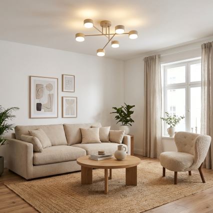 Brilagi - Pinnalle asennettava kattovalaisin MONO 6xGX53/12W/230V beige