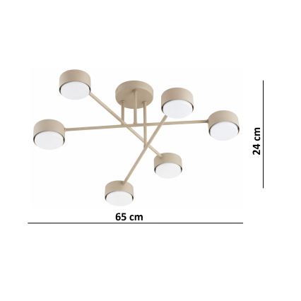 Brilagi - Pinnalle asennettava kattovalaisin MONO 6xGX53/12W/230V beige