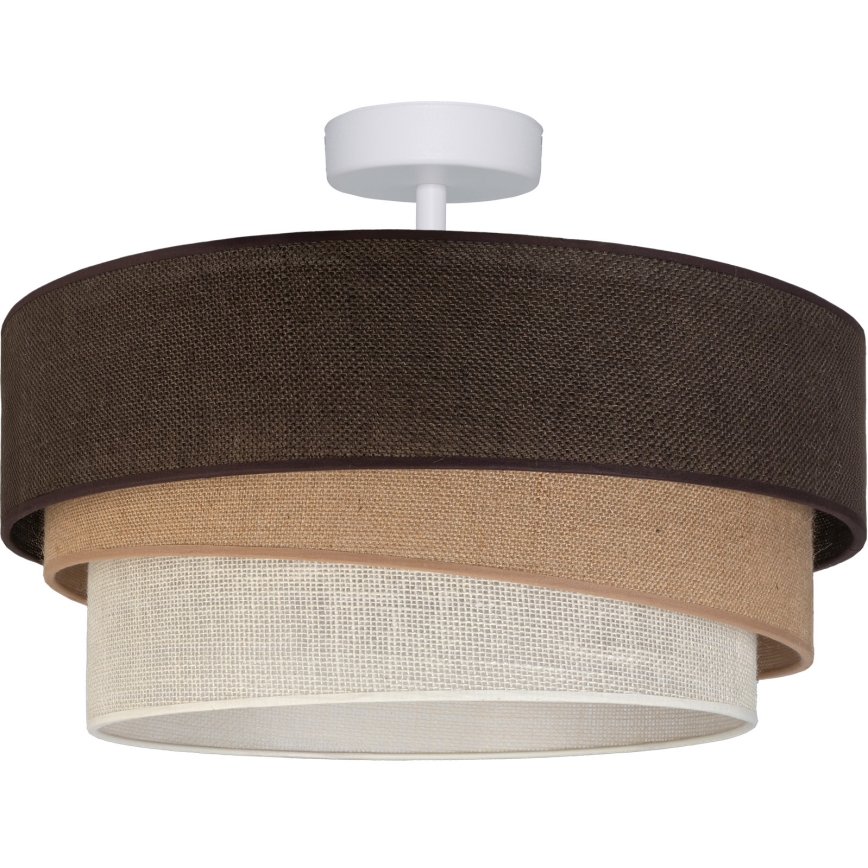 Brilagi - Pinnalle asennettava TRIO-kattovalaisin 1xE27/60W/230V Ø 40 cm ruskea/beige/valkoinen