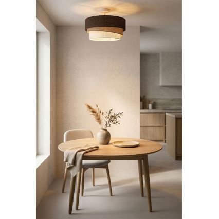 Brilagi - Pinnalle asennettava TRIO-kattovalaisin 1xE27/60W/230V Ø 40 cm ruskea/beige/valkoinen