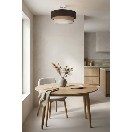 Brilagi - Pinnalle asennettava TRIO-kattovalaisin 1xE27/60W/230V Ø 40 cm ruskea/beige/valkoinen