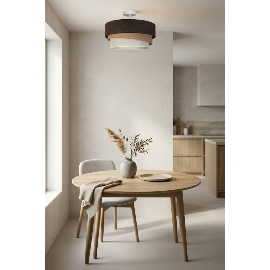 Brilagi - Pinnalle asennettava TRIO-kattovalaisin 1xE27/60W/230V Ø 40 cm ruskea/beige/valkoinen