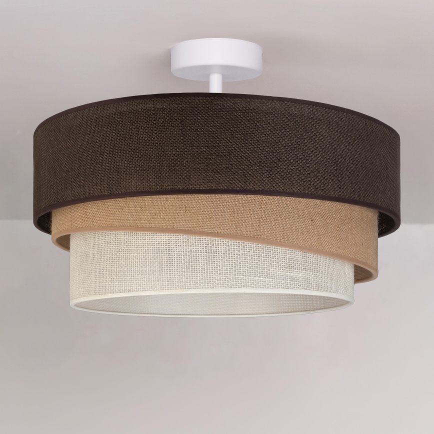 Brilagi - Pinnalle asennettava TRIO-kattovalaisin 1xE27/60W/230V Ø 40 cm ruskea/beige/valkoinen