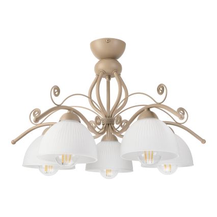 Brilagi - Pinta-asennettava kattokruunu ANTICO MODERN 5xE27/60W/230V beige