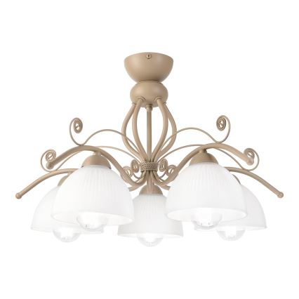 Brilagi - Pinta-asennettava kattokruunu ANTICO MODERN 5xE27/60W/230V beige