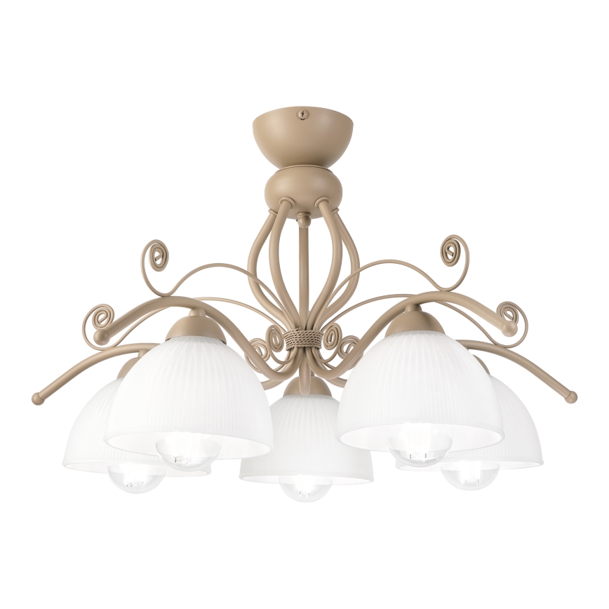 Brilagi - Pinta-asennettava kattokruunu ANTICO MODERN 5xE27/60W/230V beige