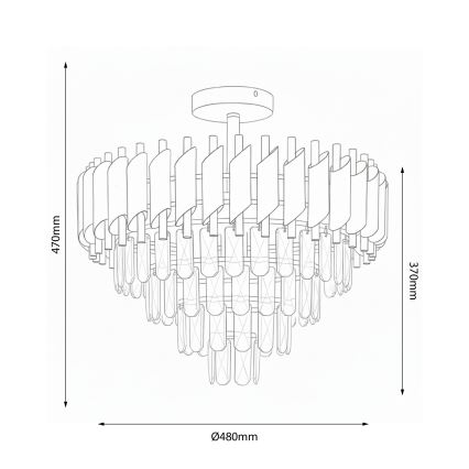 Brilagi - Pinta-asennettava kattokruunu ECLIPSE 7xE14/10W/230V halkaisija 48 cm hopea