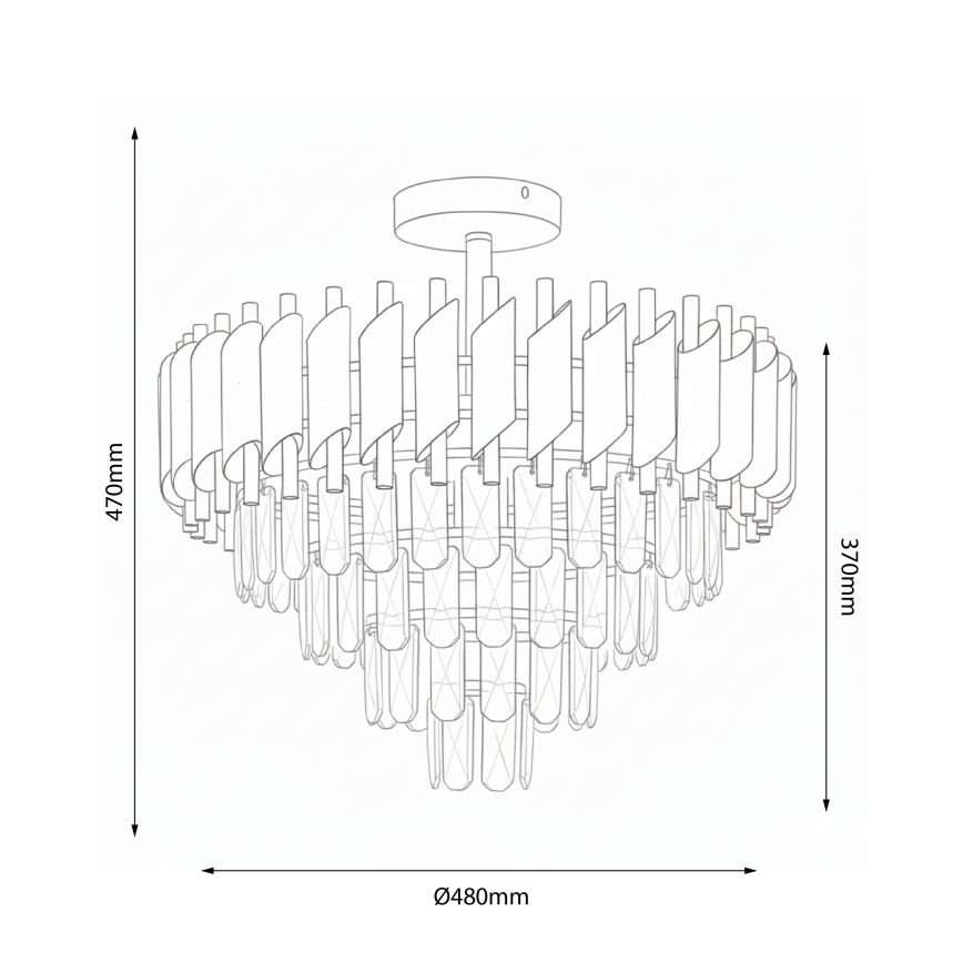 Brilagi - Pinta-asennettava kattokruunu ECLIPSE 7xE14/10W/230V halkaisija 48 cm hopea