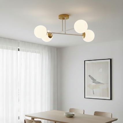 Brilagi - Pinta-asennettava kattokruunu MALIVA 4xE14/15W/230V kultainen/valkoinen