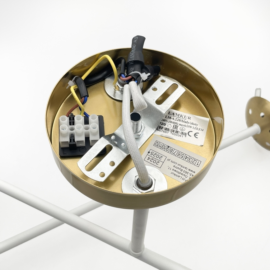 Brilagi - Pinta-asennettava kattokruunu MALIVA 4xE14/15W/230V kultainen/valkoinen