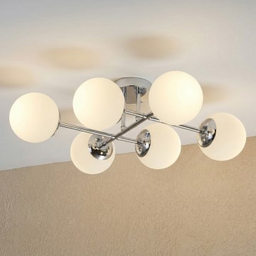 Brilagi - pinta-asennettava kattokruunu MALONY 6xE14/20W/230V kiillotettu kromi