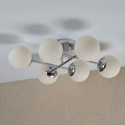 Brilagi - pinta-asennettava kattokruunu MALONY 6xE14/20W/230V kiillotettu kromi