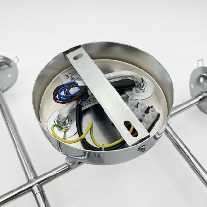 Brilagi - pinta-asennettava kattokruunu MALONY 6xE14/20W/230V kiillotettu kromi