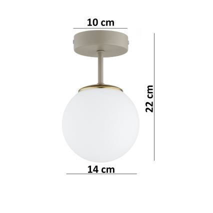 Brilagi - Pinta-asennettava kattokruunu MILO ECRU 1xE27/60W/230V beige/kultainen