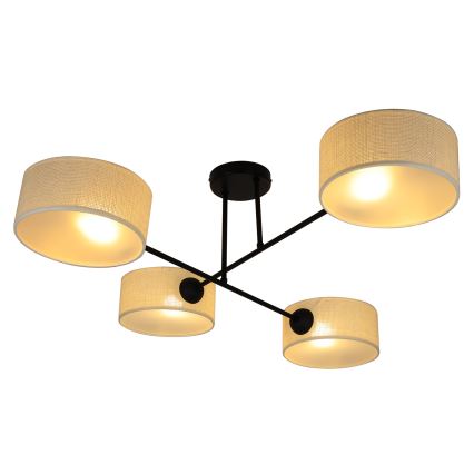 Brilagi - Pinta-asennettava kattokruunu VIRGO 4xE14/40W/230V kerma/musta