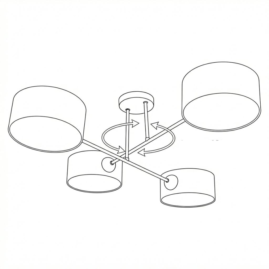 Brilagi - Pinta-asennettava kattokruunu VIRGO 4xE14/40W/230V kerma/musta