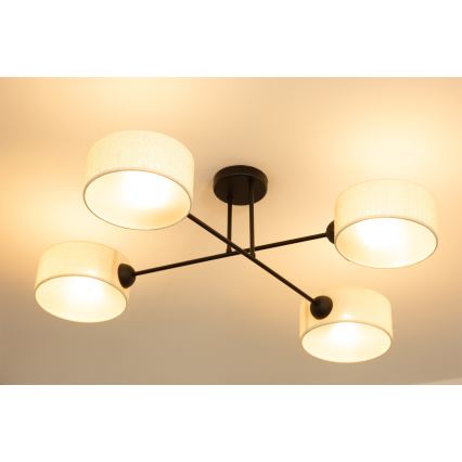 Brilagi - Pinta-asennettava kattokruunu VIRGO 4xE14/40W/230V kerma/musta