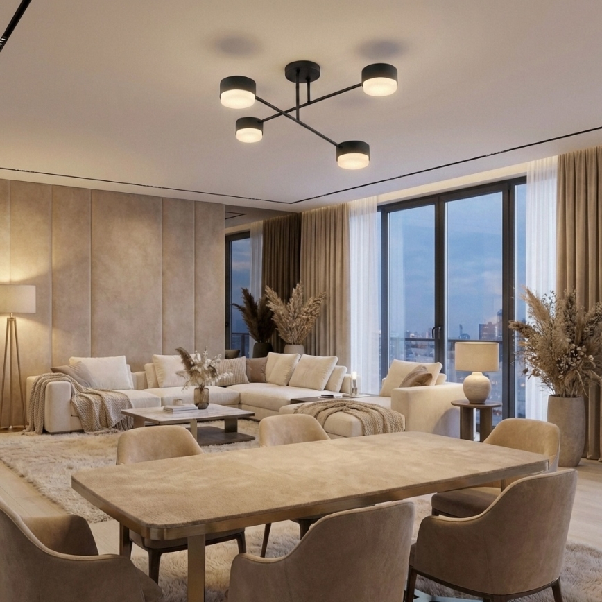 Brilagi - Pinta-asennettava kattovalaisin 4xGX53/12W/230V musta