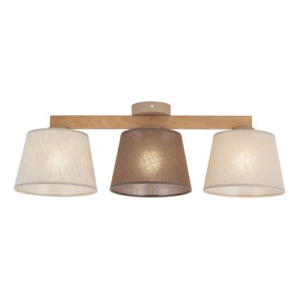 Brilagi - Pinta-asennettava kattovalaisin LATTE 3xE27/15W/230V mänty/sekaväri