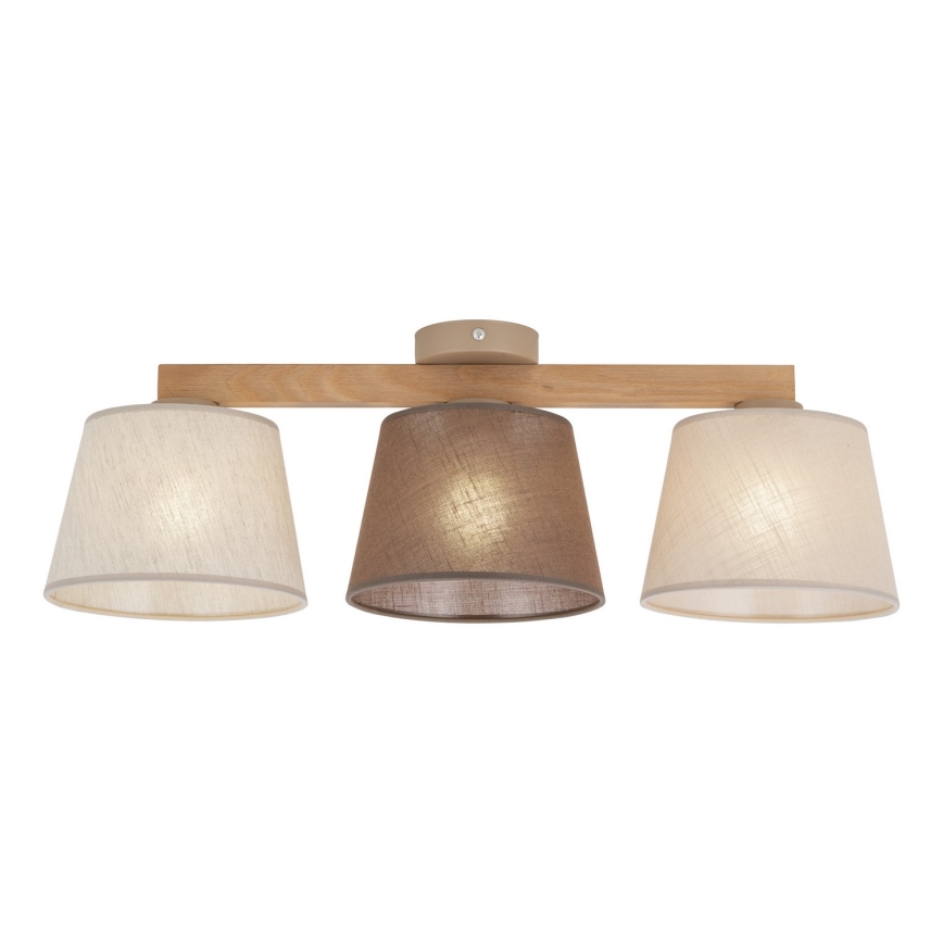 Brilagi - Pinta-asennettava kattovalaisin LATTE 3xE27/15W/230V mänty/sekaväri