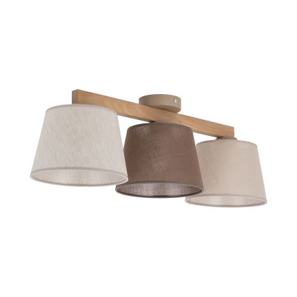 Brilagi - Pinta-asennettava kattovalaisin LATTE 3xE27/15W/230V mänty/sekaväri