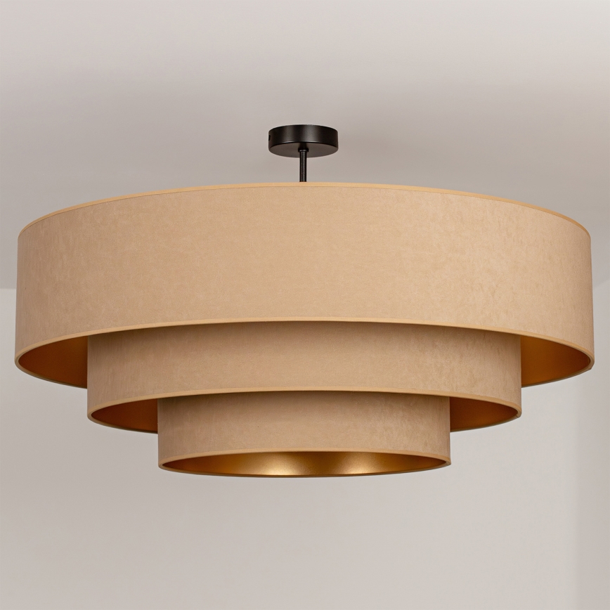Brilagi - Pinta-asennettava kattovalaisin LUNETA 3xE27/60W/230V Ø 80 cm beige/kulta