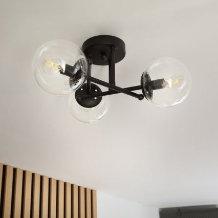Brilagi - Pinta-asennettava kattovalaisin MALIVA 3xE14/15W/230V musta/kirkas