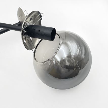 Brilagi - Pinta-asennettava kattovalaisin MALIVA 4xE14/15W/230V mattakromi/savunvärinen