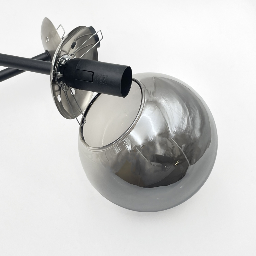 Brilagi - Pinta-asennettava kattovalaisin MALIVA 4xE14/15W/230V mattakromi/savunvärinen