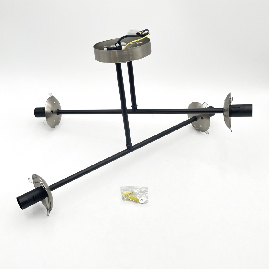 Brilagi - Pinta-asennettava kattovalaisin MALIVA 4xE14/15W/230V mattakromi/savunvärinen