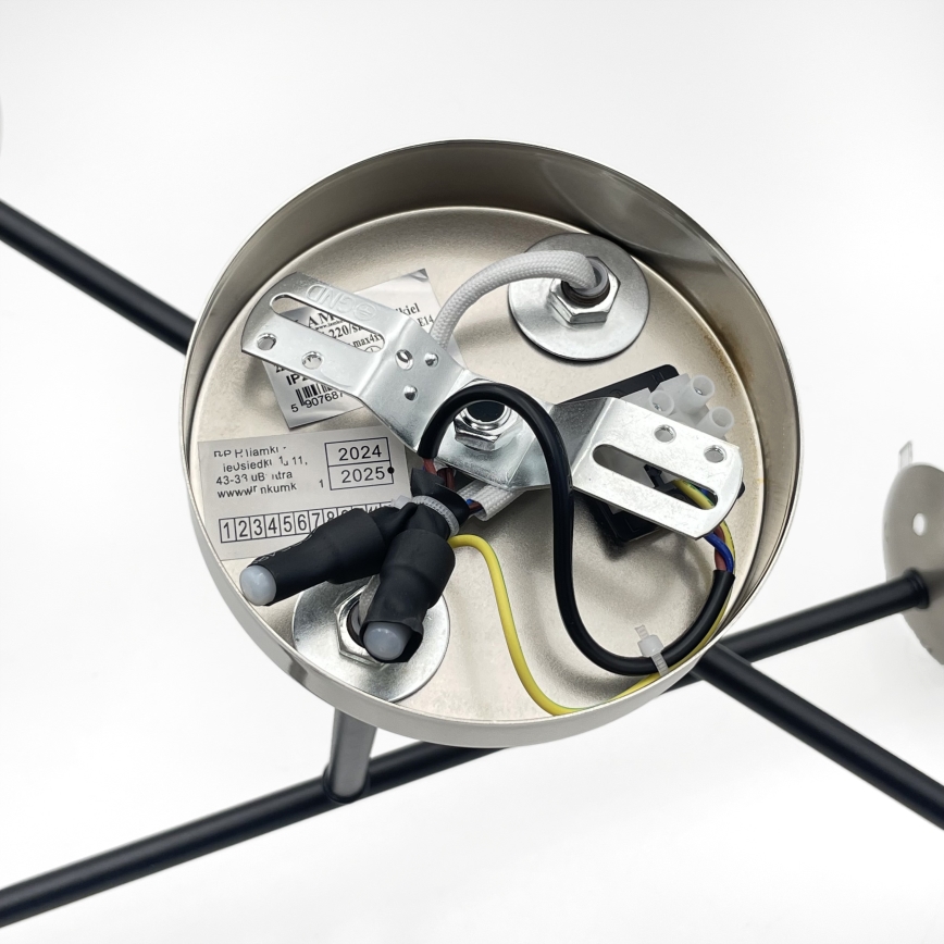 Brilagi - Pinta-asennettava kattovalaisin MALIVA 4xE14/15W/230V mattakromi/savunvärinen