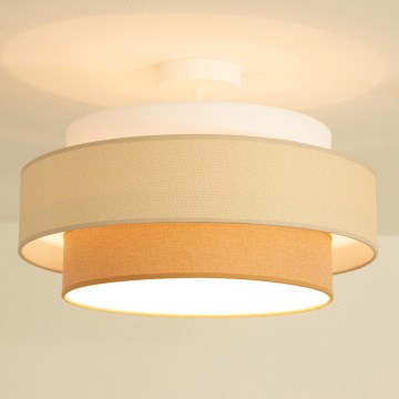 Brilagi - Pinta-asennettava kattovalaisin RESNA 1xE27/60W/230V, halkaisija 40 cm, kerma/beige