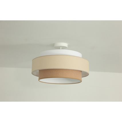 Brilagi - Pinta-asennettava kattovalaisin RESNA 1xE27/60W/230V, halkaisija 40 cm, kerma/beige
