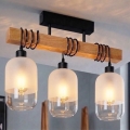 BRILAGI - Pinta-asennettava kattovalaisin WOOD GLASS 3xE27/60W/230V mänty/musta/valkoinen