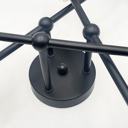 Brilagi - Pinta-asennettava MALIVA-kattokruunu 6xE14/15W/230V musta/savunvärinen