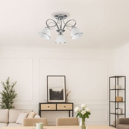 Brilagi - Pinta-asenteinen kattokruunu FRED 3xE27/60W/230V halkaisija 59 cm kiiltävä kromi