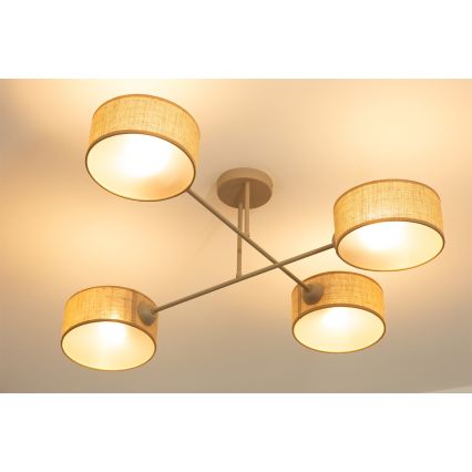 Brilagi - Pinta-asenteinen kattovalaisin VIRGO 4xE14/40W/230V beige/kulta