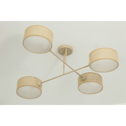 Brilagi - Pinta-asenteinen kattovalaisin VIRGO 4xE14/40W/230V beige/kulta
