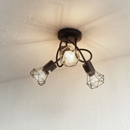 Brilagi - Pintakiinnitteinen CAGE-kattavalaisin 3xE14/40W/230V