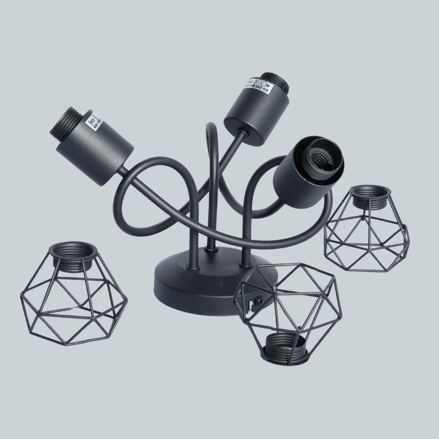 Brilagi - Pintakiinnitteinen CAGE-kattavalaisin 3xE14/40W/230V